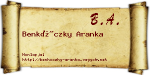Benkóczky Aranka névjegykártya